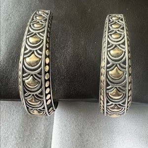 John Hardy Dot 18k Gold Sterling Sliver Earrings